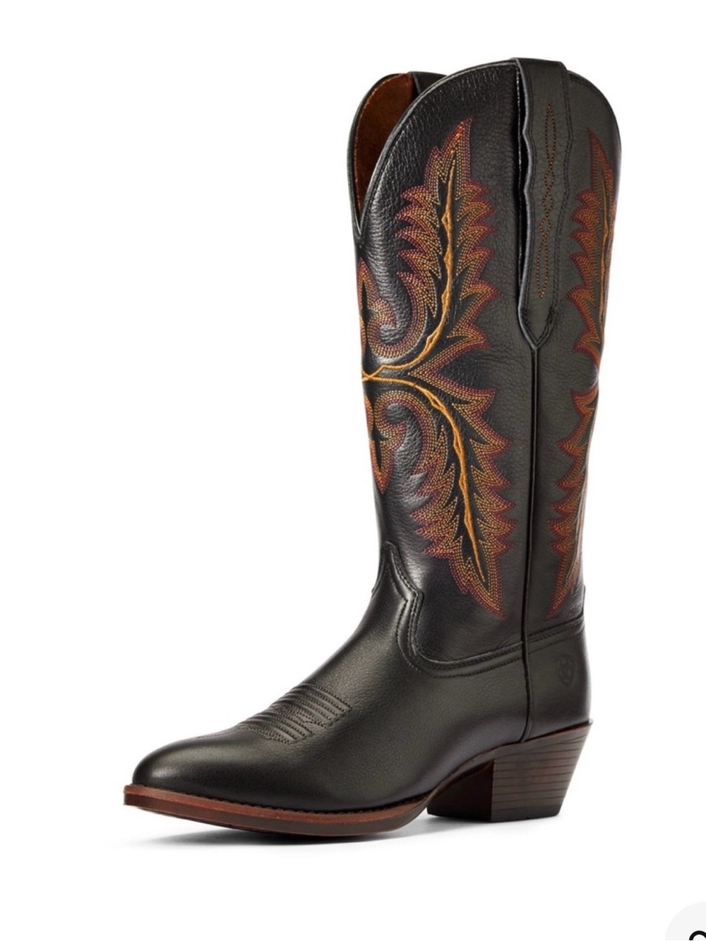 Ariat Women’s Heritage wide calf Western Boots with Red & Gold Embroidery
